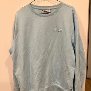 Fila Light Blue Embroidered Logo Crewneck Sweatshirt